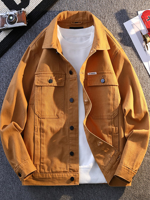 Spring and Autumn Denim Jacket Men's Handsome Casual Cotton Youth Workwear Jacket Loose 2025 New Men's Trendy Brand