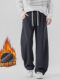 Velvet thickened sweatpants men's autumn and winter 2025 new American straight scimitar trousers teenagers loose casual pants