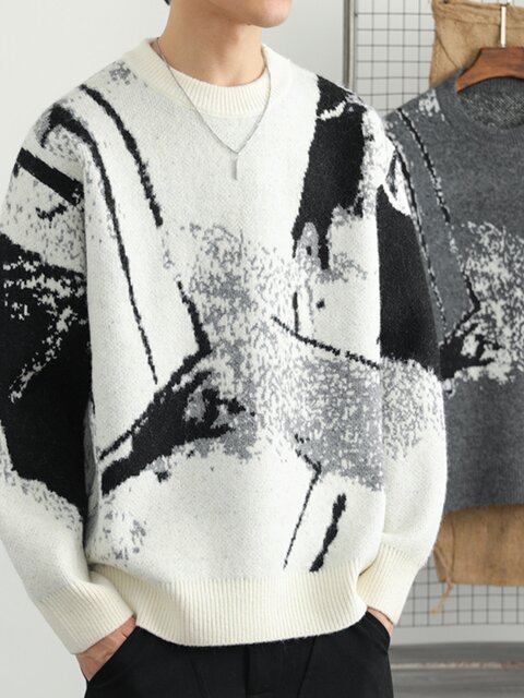 Men's lazy pullover sweater autumn and winter 2024 new design top sweater base layer sweater