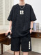 Summer casual suit for men 2025 new youth loose sports shorts short-sleeved handsome two-piece suit