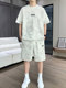 Summer new ice silk suit men's short-sleeved T-shirt with casual sports shorts and a complete set of fashionable clothes