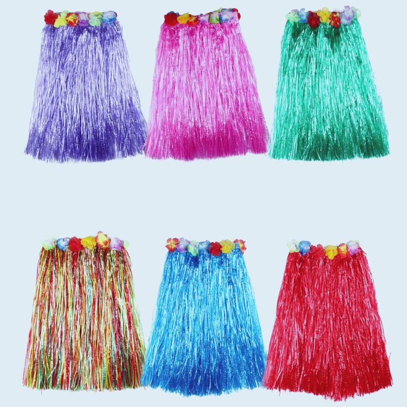 African Primitive Tribe Indian Indigenous Savage Adult Adult Child Kid Female Red Yellow Blue Green Purple Grass Skirt