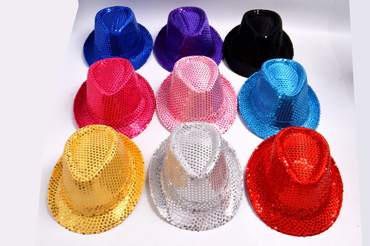 Adult adult children young children male and female bright pieces Courtesy Caps jazz Courtesy Hat Black Gold Yellow Silver White Pink Purple Blue