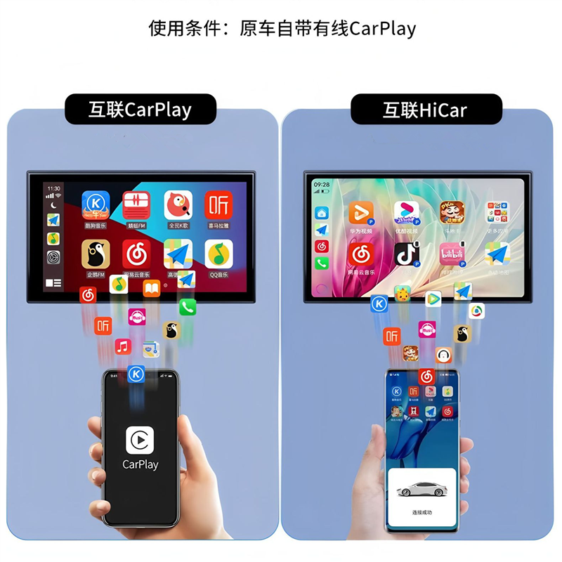 Wired to Wireless Carplay Box Huawei Hicar Car-Machine Interconnection Conversion Box Portable Car Screen Projector