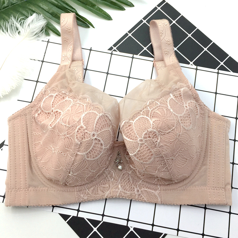 Phần mỏng thêm cỡ lớn áo ngực đầy đủ tập hợp điều chỉnh loại áo ngực lớn C cup D cup chất béo MM đồ lót nữ áo bra