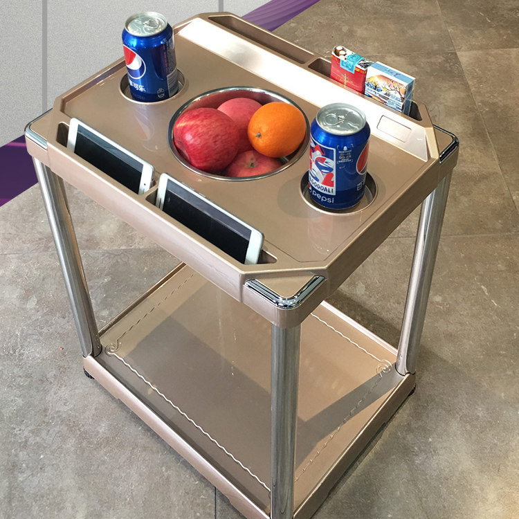 Vertical crane mahjong machine coffee table Luxury stainless steel corner thickened cigarette cylinder Chess and card room tea house special supporting tea rack