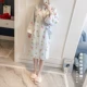 Mùa thu và mùa đông mới chần bông và áo gió kimono pyjama in dứa flamingo cô gái ngọt ngào phục vụ đêm đầm ngủ dễ thương hàn quốc