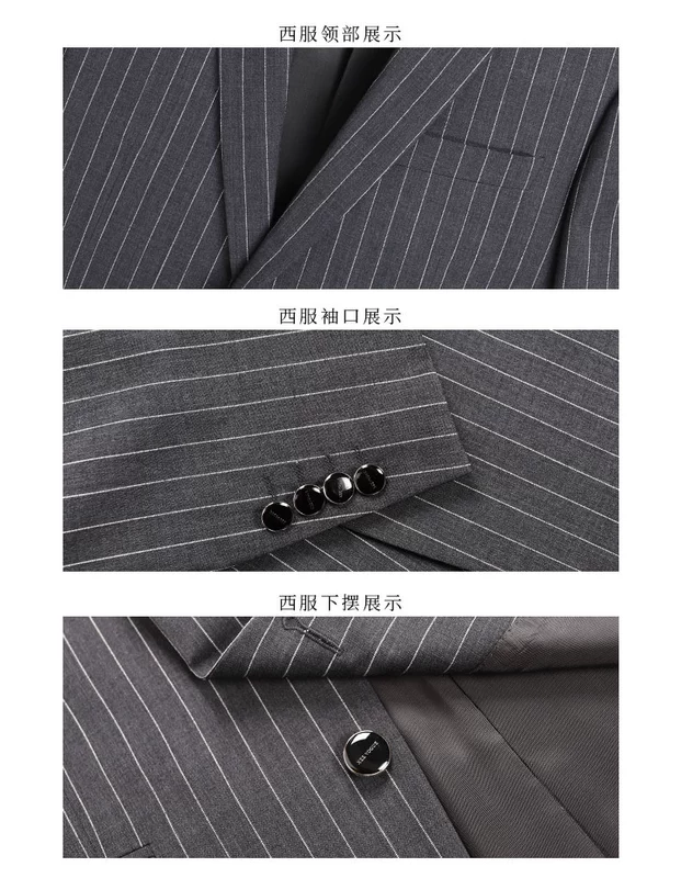 Trung tâm mua sắm XEE cùng đoạn Bộ vest nam xám đen kẻ sọc, váy cưới chú rể quần áo nam chuyên nghiệp - Suit phù hợp