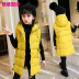 8 cô gái vest mùa thu đông 2018 mới 9 trẻ em xuống áo khoác cotton 12 dày 15 phần dài mặc vest áo gile len trẻ em Áo ghi lê