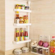 Dearest nail-free kitchen shelf retractable single pole rotating seasoning storage and finishing rack-free