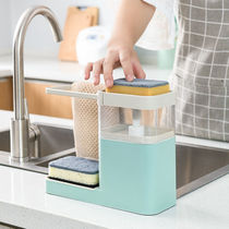Kitchen press the liquid out box rag rack sponge drain storage dishwashing table rag rack storage artifact