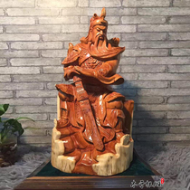 Wood Yu Root Carving Factory Yew Guan Public Relations Public Relations Two Lord Guan Plume Statue Pendulum of the Living Room Office Pendulum Manufacturer Direct