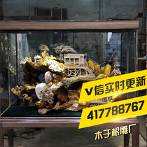 Wood Yu Root Carving Factory Golden Silk Nanwood Small Leaf Zhen Nangaoshan Flowing Water Living Room Home Handicraft Feng Shui swing piece direct sale