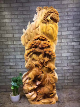 Wood root carving factory cliff Cypress carving Sanyang Kaitai sheep triumphant jubilant jubilant zodiac sheep ornaments direct sales
