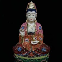 Wood in The Root Carving Factory camphor wood Guanyin ornaments Buddha statues painted Buddhist supplies direct sales
