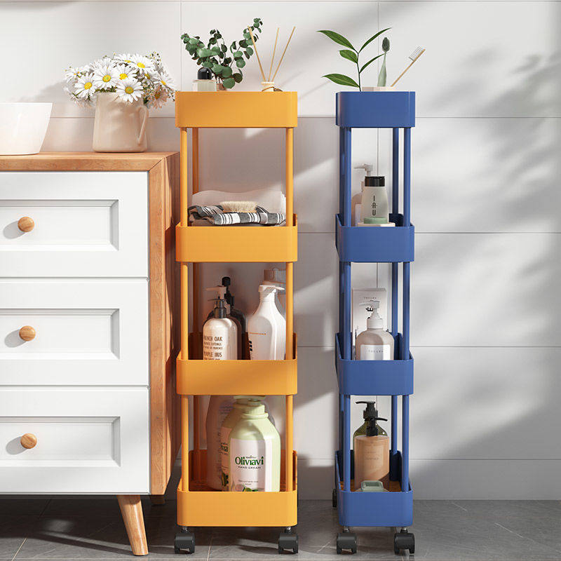 Washing machine side side shelf kitchen storage rack storage next to the home powder room YangTai narrow washing machine rack floor