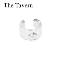  TheTavern 25oz Coarse and fine PATRON 925 platinum-plated zircon chain ring Adjustable size