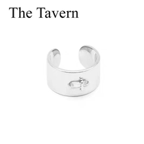 TheTavern 25oz Coarse and fine PATRON 925 platinum-plated zircon chain ring Adjustable size