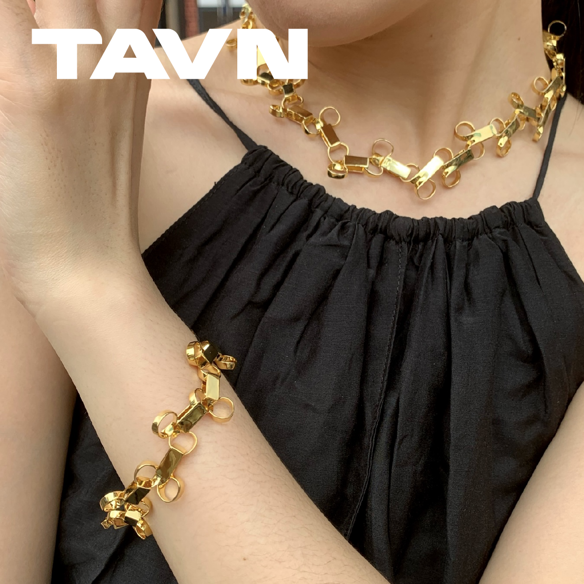 TAVN JUNWEILIN x KAYGUO Buckle Tintin 925 Silver Plated 18k Yellow Gold Hand