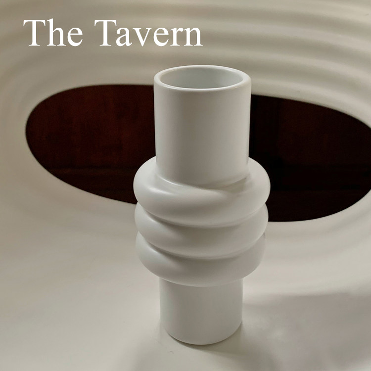 TheTavern StudioSoSlow Design White Line Ceramic Vase Desktop Home Decoration Ornament