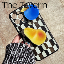 TheTavern softserve checkerboard family do old black and white grid silicone phone case protective cover