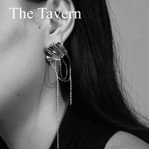 TheTavern Niche independent designer Personality Simple asymmetrical Express Kink 925 Silver Earrings
