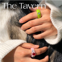 TheTavern Korean niche designer YLYL handmade cute versatile personality Pope bond ring 7 color