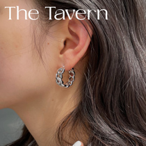 TheTavern FANGFANGMARCEAU design platinum plated diamond chain silver earrings niche versatile