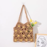 Соломенная летняя свежая сумка на одно плечо