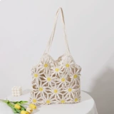 Соломенная летняя свежая сумка на одно плечо