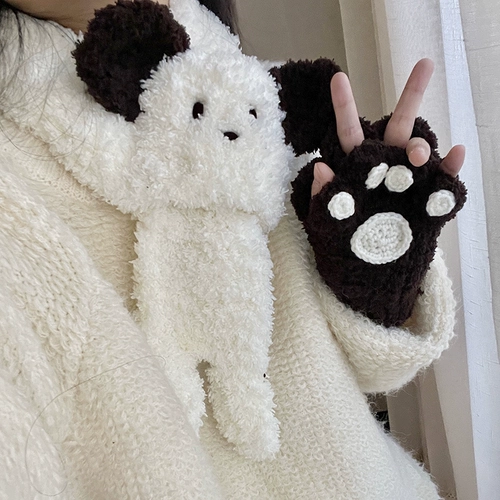 Мультяшный плетеный шарф ручной работы, набор материалов, сумка, DIY, с медвежатами