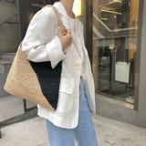 Новый стиль, соломенная сумка, сумка на плечо, литературный лесной стиль, тканая сумка на плечо ручной работы, простая пляжная сумка для отдыха, женская