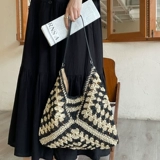 Соломенная пляжная портативная сумка на одно плечо