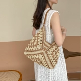 Соломенная пляжная портативная сумка на одно плечо