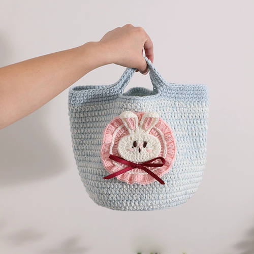 Милый кролик, вязаная сумка ручной работы, плетеный крючок для вязания, набор материалов, DIY, подарок на день рождения