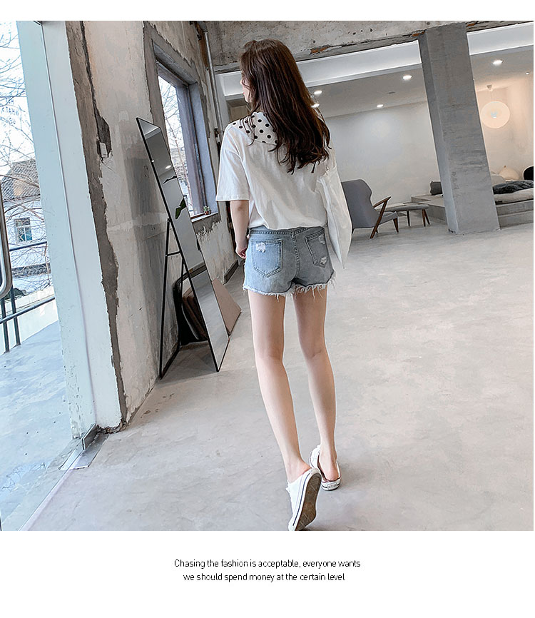 VK旗艦店 韓系小清新粉嫩波點披肩短袖上衣