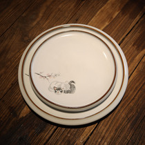 Yuebai Ru kiln dry bubble plate cat retro dry foam table ceramic tea ceremony accessories Japanese pot holder open film can be kept