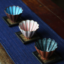 Yixing Purple Sand Master Cup full handmade tea cup original mine purple mud Chinese traditional tea cup color glaze household tea cup