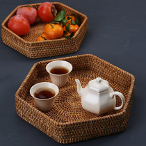 Autumn Vine hand-woven fruit basket household tea set storage basket desktop fruit tray bread basket basket dried fruit snack storage box