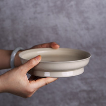 Jingdezhen all handmade plant ash glaze ceramic pot fruit plate tea dish dry bubble plate kung fu tea set tea ceremony accessories