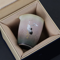 The rough pottery kiln changes the color of the road cup tea division household large ceramic cup kung fu tea set accessories Tea Sea uniform Cup