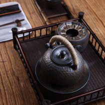 Coarse gray reading gold glaze tea pot tea stove set candle warm tea ware ceramic heating insulation warm tea base