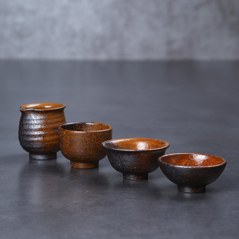 Ceramic Tea Bowl Small Tea Cup Pleasant Purple Sand Coarse Pottery Master's Cup Single Cup Kung Fu Tea Tea Handmade Cup Pu'er Cup