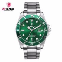 Brand watch Green water ghost series Fashion quartz watch Calendar Luminous waterproof steel belt mens watch Simple mens watch