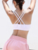 91 thể thao màu rắn dây đeo vai mỏng chéo đẹp trở lại áo ngực thể thao phụ nữ chạy yoga tập thể dục đồ lót chống sốc đơn giản áo tập thể thao Đồ lót thể thao