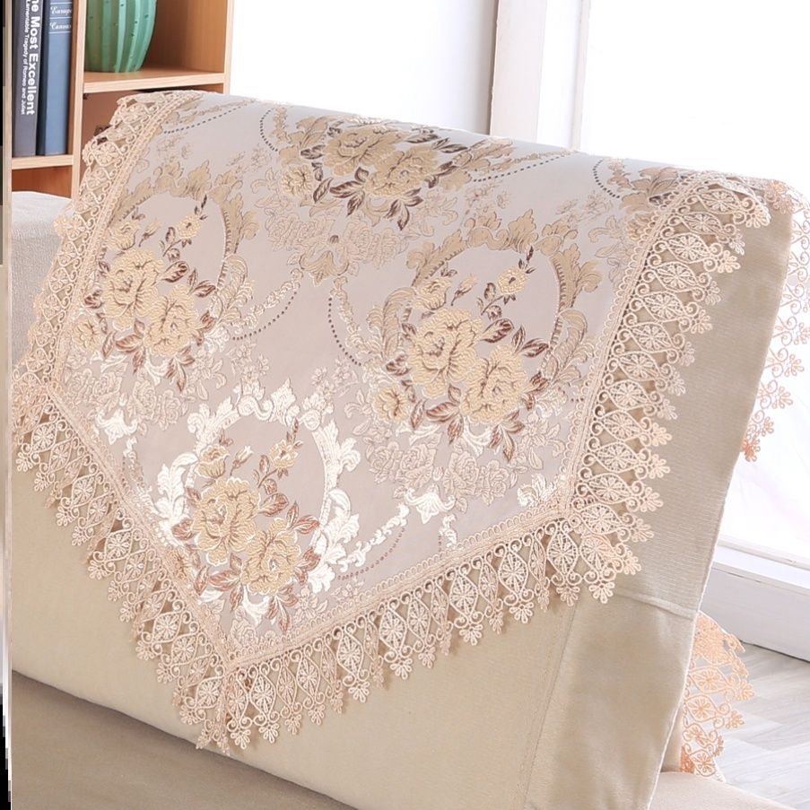 Bed headscarf backrest towels Bedroom sofa Sofa Lace Mesh Veil Subo-style backrest towels versatile non-slip seasons