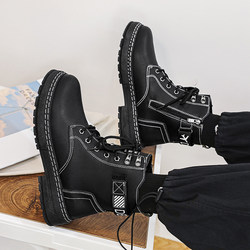 Martin boots men's winter black style British men's shoes retro motorcycle thick-soled workwear high-top men's boots casual shoes leather shoes