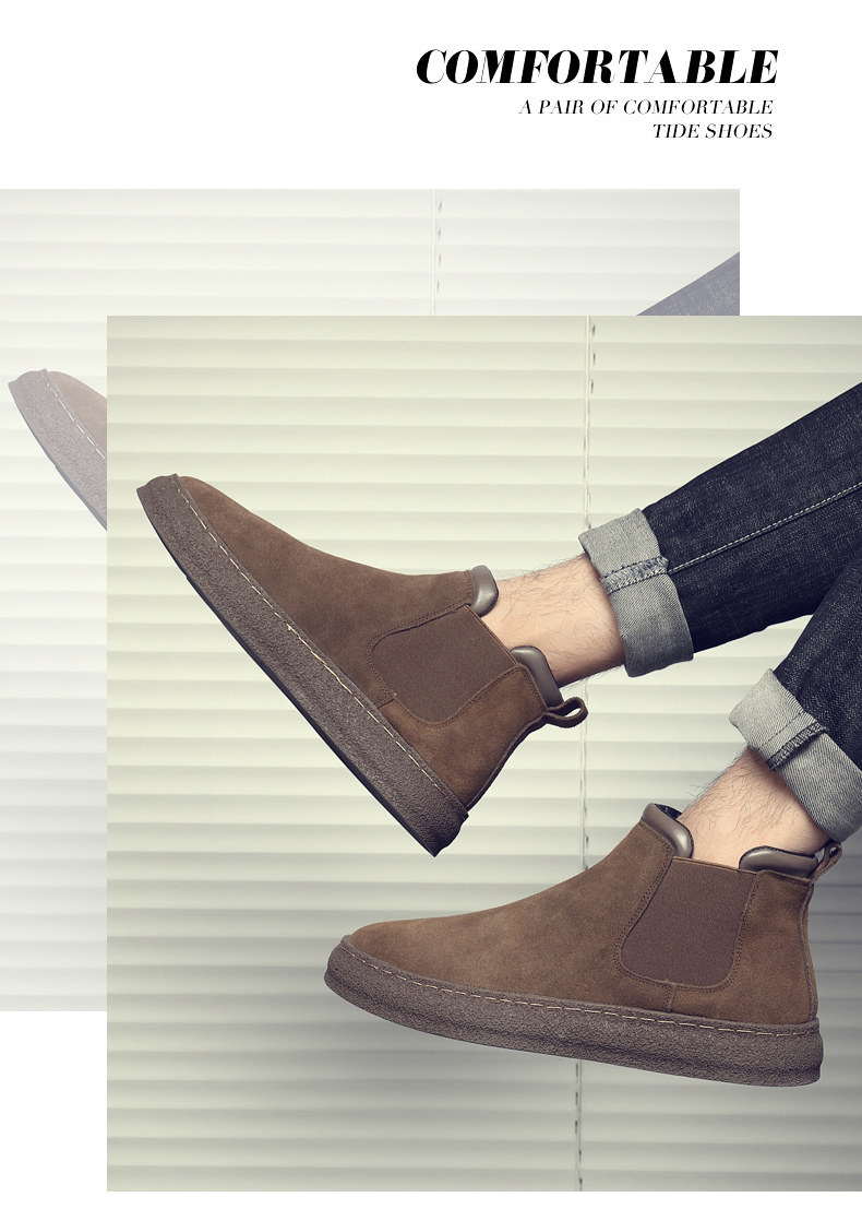 Утепленная обувь 棉鞋男款冬季保暖加绒一脚蹬黑色休闲皮鞋男士加厚防水东北雪地靴