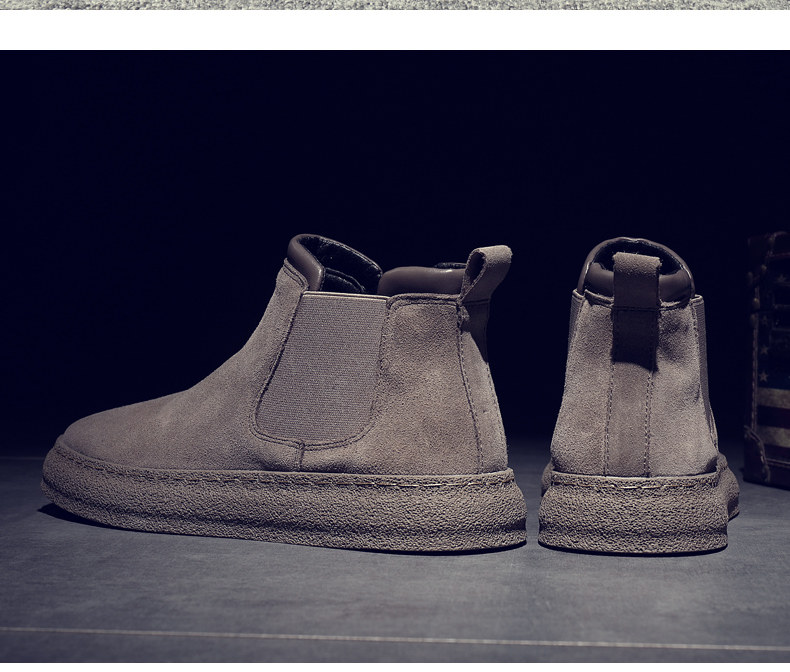 Утепленная обувь 棉鞋男款冬季保暖加绒一脚蹬黑色休闲皮鞋男士加厚防水东北雪地靴