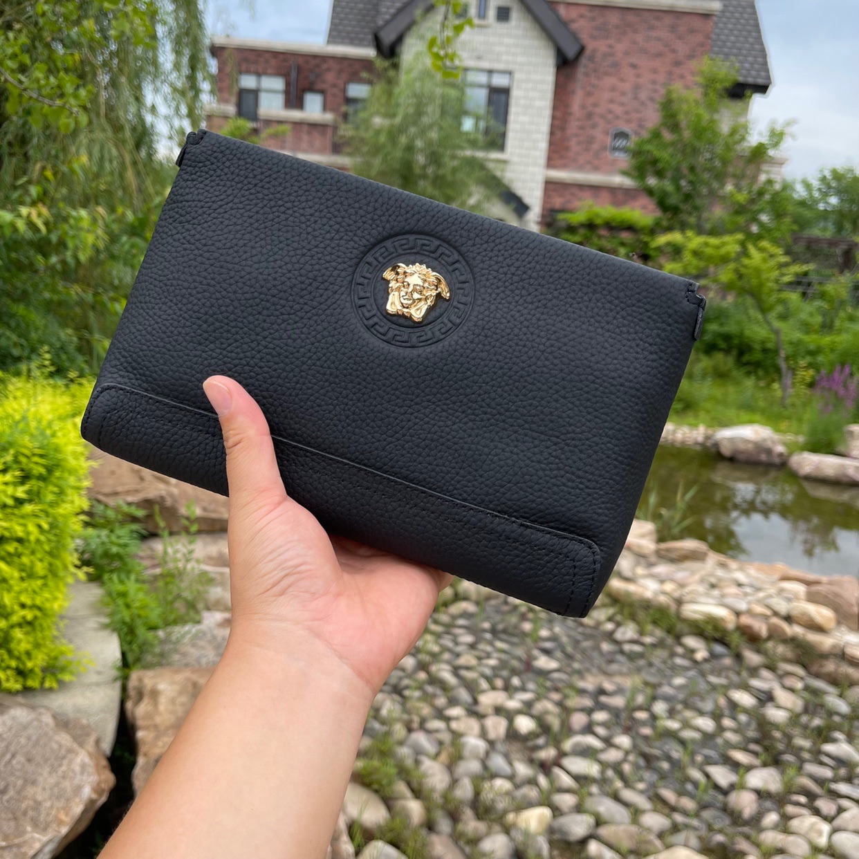 Man's handbag men's leather men's bag bag bag light luxury fashion envelope business hand grab bag